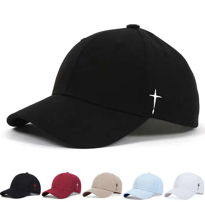 Unisex Simple Cross Water Drop Embroidery Baseball Caps Spring and Autumn Outdoor Adjustable Casual Hat Sunscreen Hat